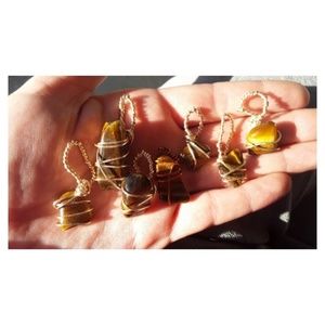 Set of 7 Wire Wrapped Tigers Eye